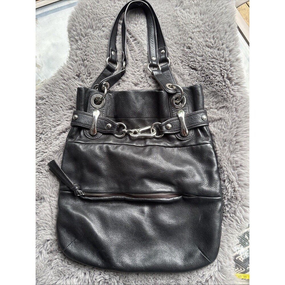 B. Makowsky black leather hobo handbag